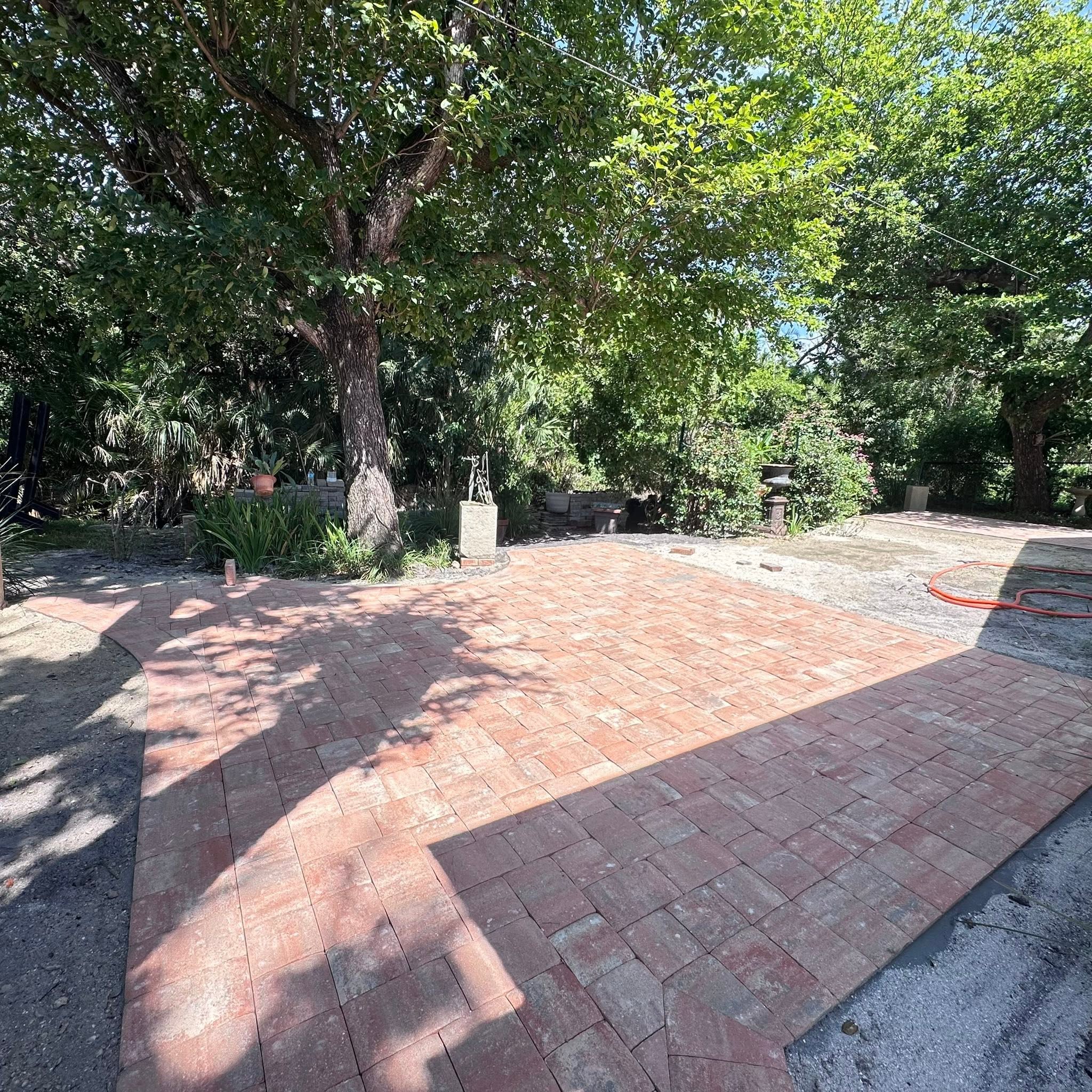 Backyard paver patio