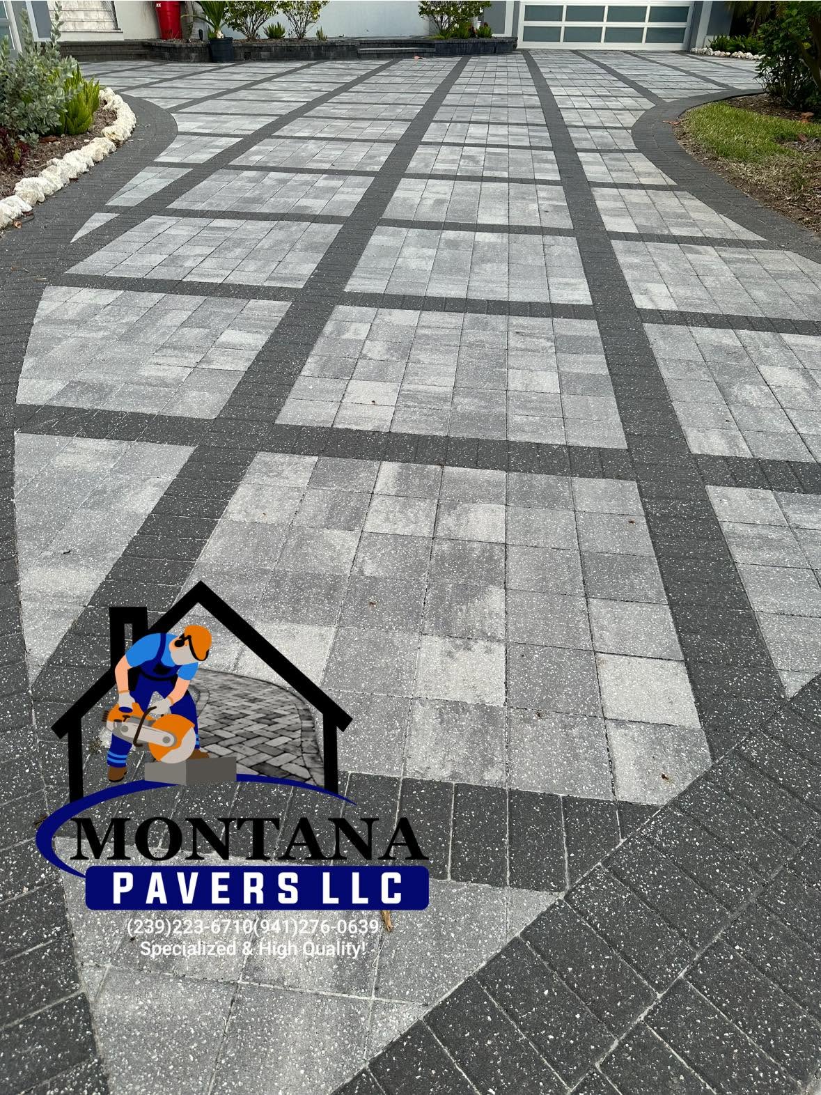 Brick paver driveway