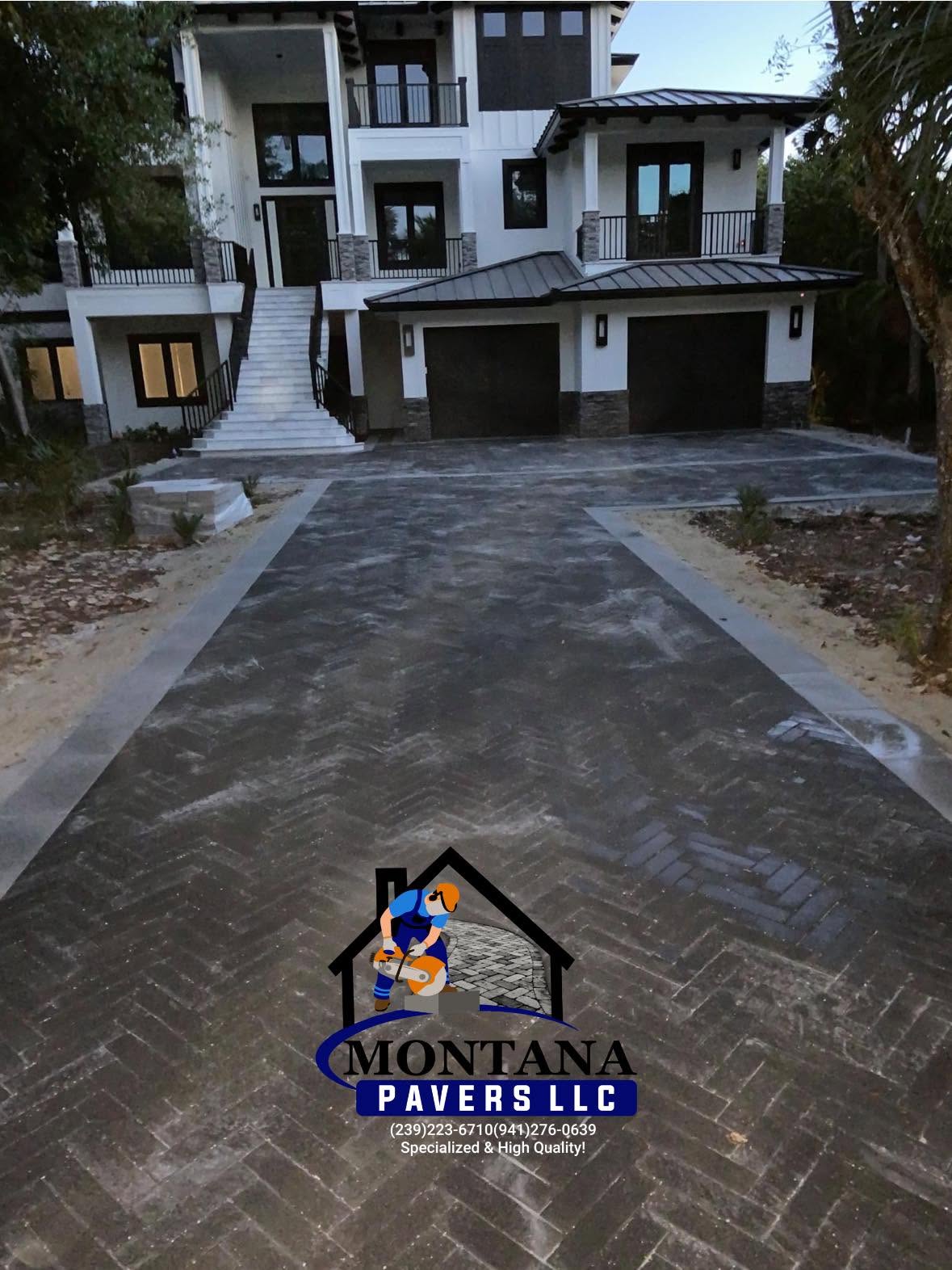 Brick paver driveway