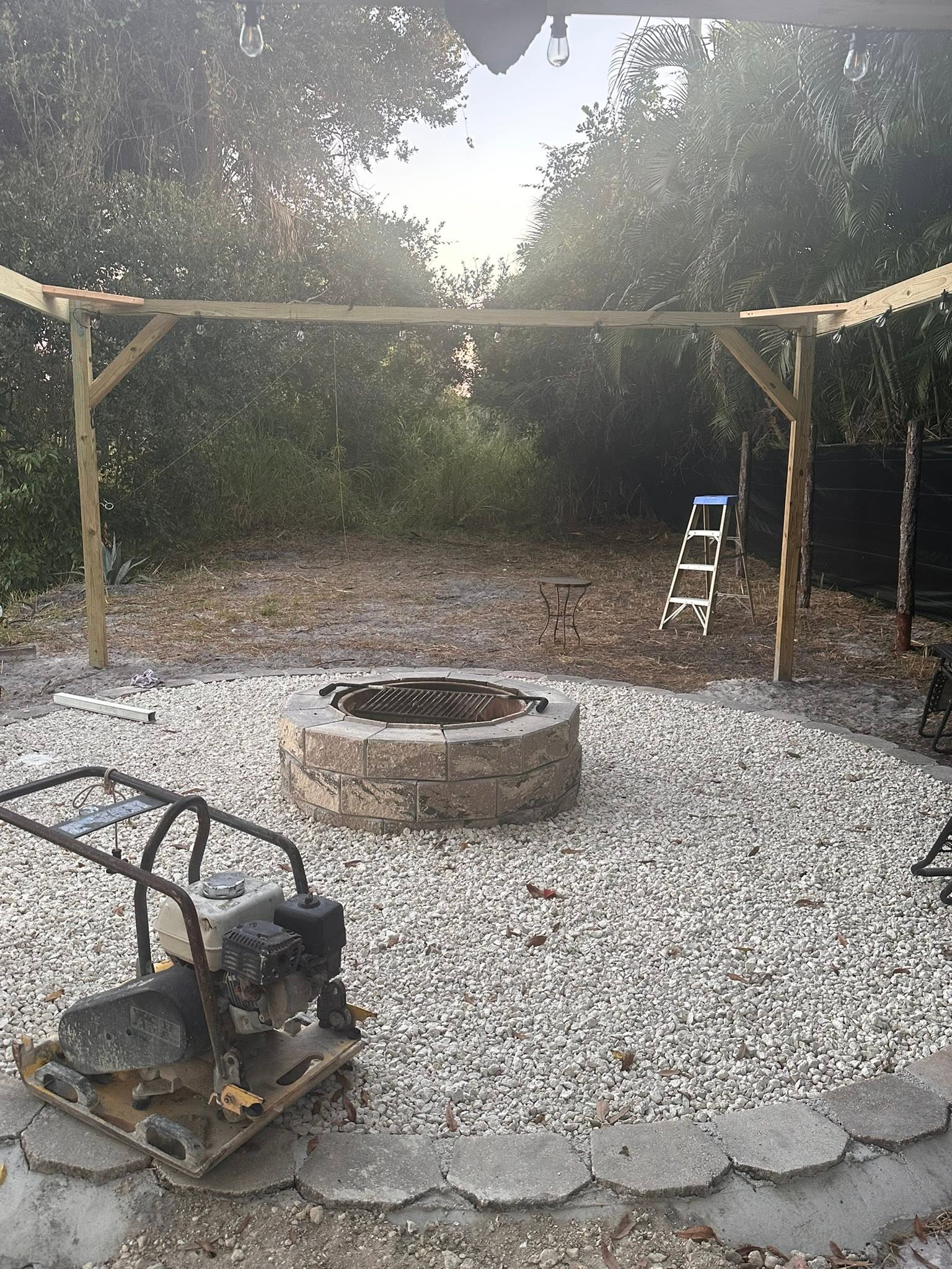 Pergola and fire pit