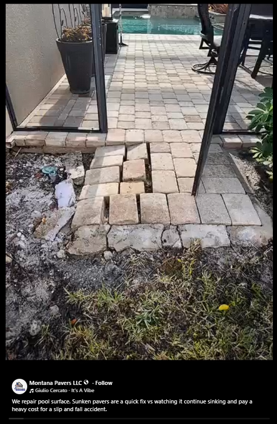 Pool deck paver transformation