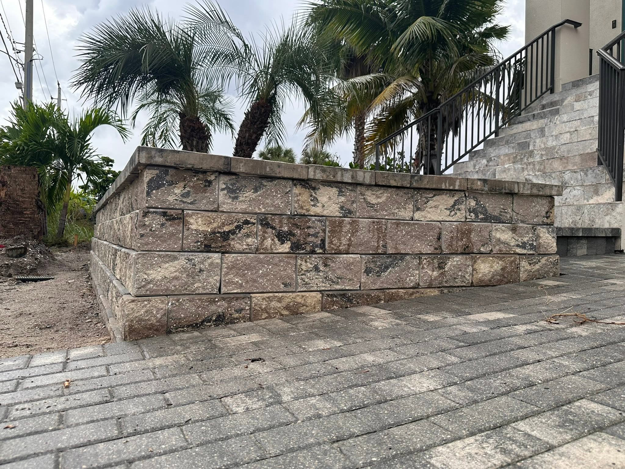 Retaining wall completed