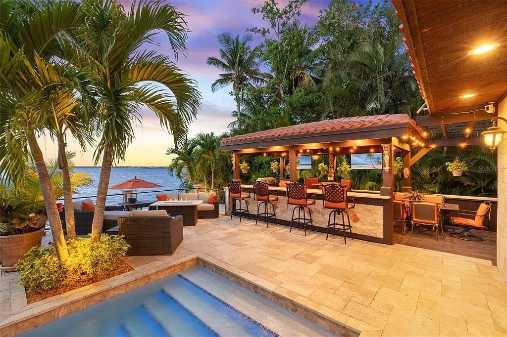Stone wall and patio